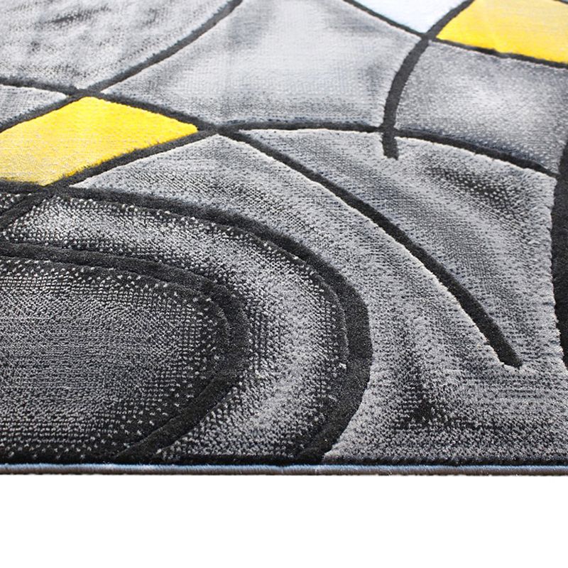 Masada Rugs Masada Rugs Trendz Collection 8'x10' Modern Contemporary Area Rug in Yellow， Gray and Black