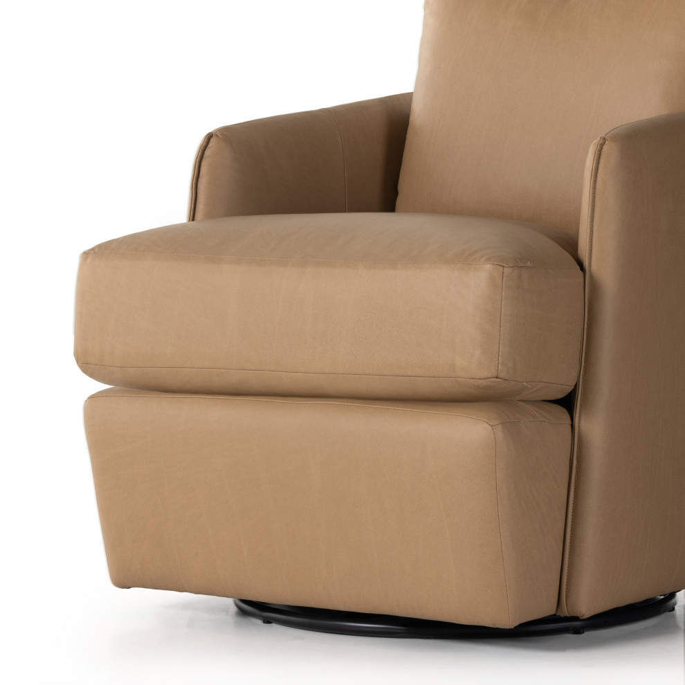 Wittaker Swivel Chair  Nantucket Taupe   Contemporary   Armchairs And Accent Chairs   by The Khazana Home Austin Furniture Store  Houzz