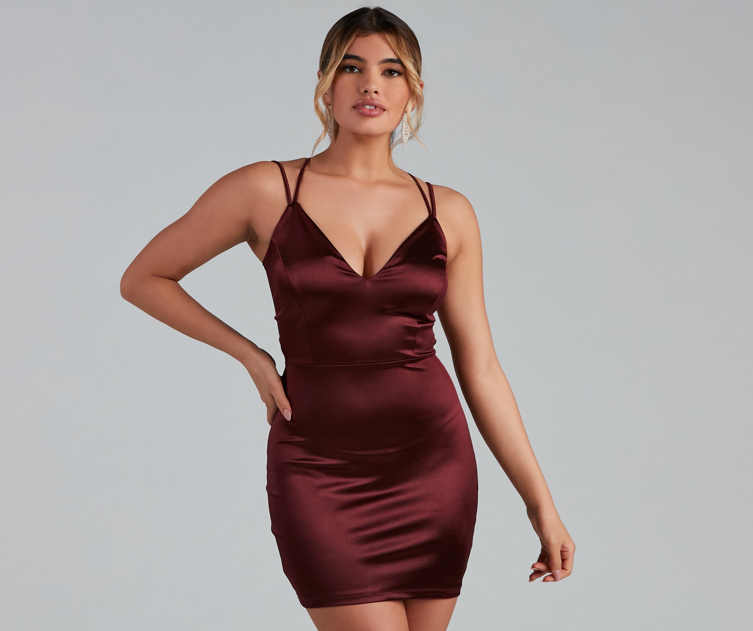 Madeline Satin Bodycon Mini Dress