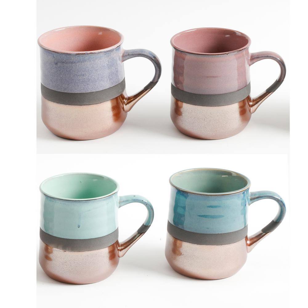 Gibson Home 18 oz. Assorted Stoneware Mug (Set of 4) 985113962M