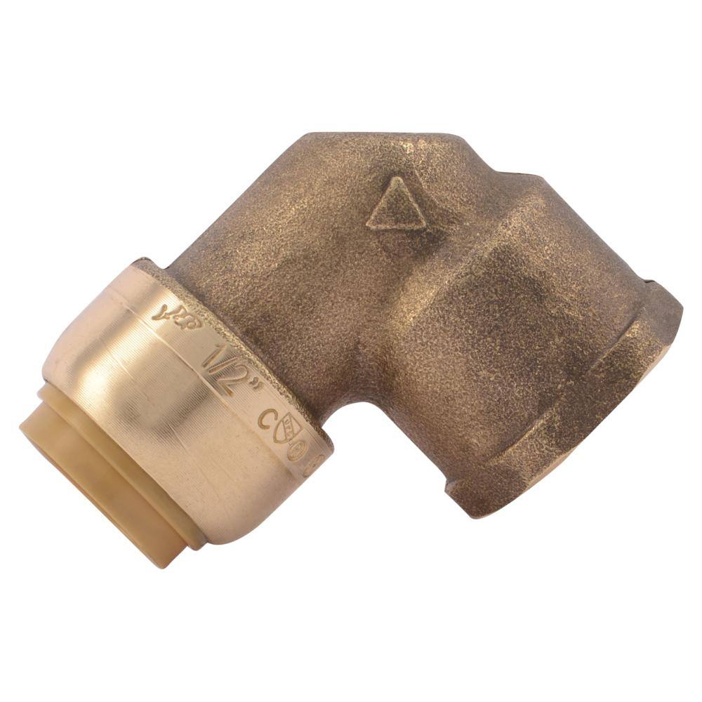 SharkBite 12 in. Push-to-Connect x FIP Brass 90-Degree Elbow Fitting U308LFA