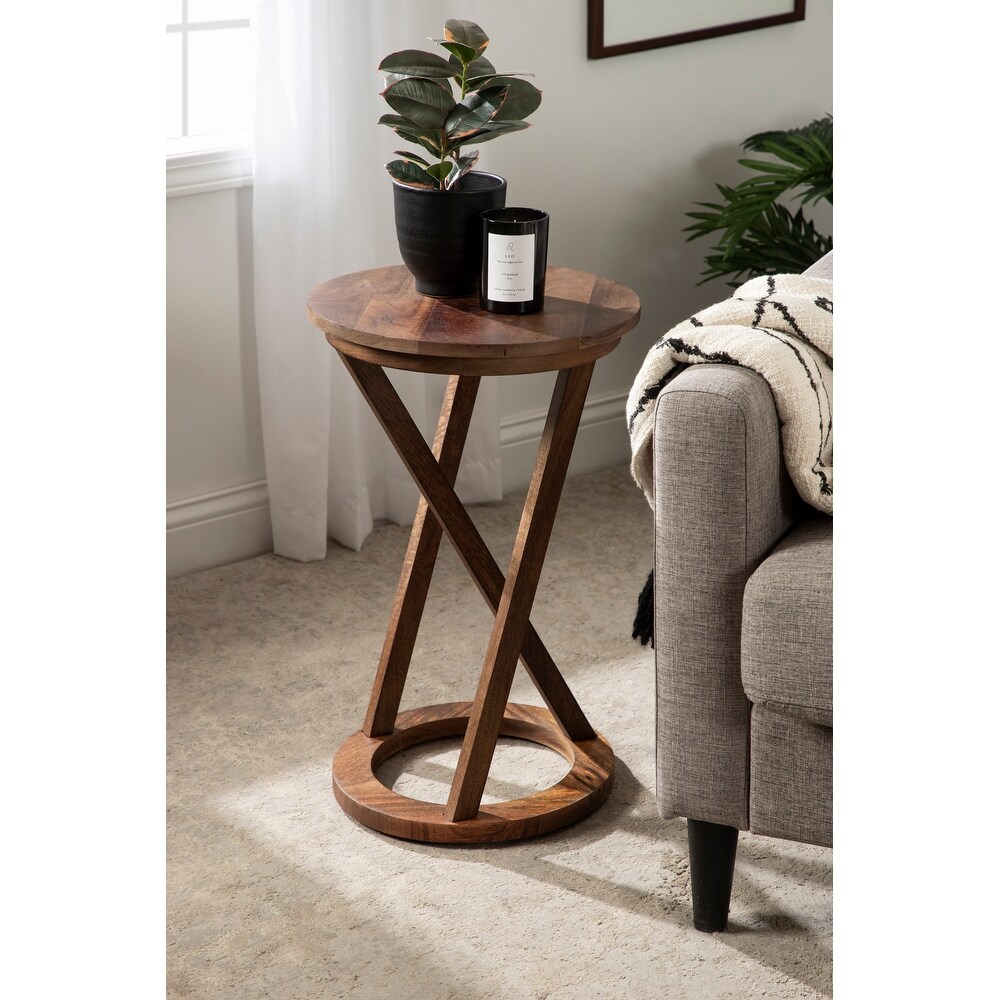 Kate and Laurel Aja Modern Wood Accent Table