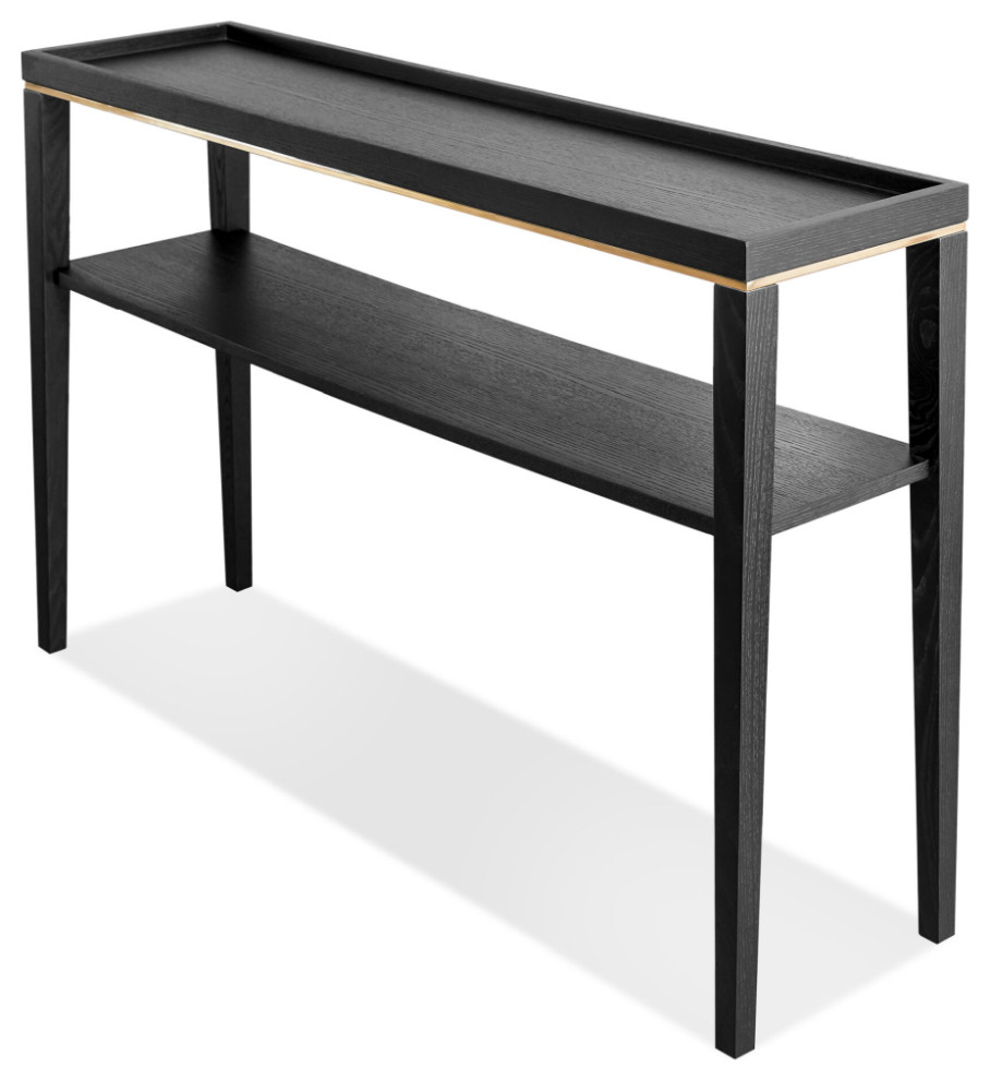 Black Wooden Console Table  Liang  ampEimil Otium   Transitional   Console Tables   by Oroa   Distinctive Furniture  Houzz