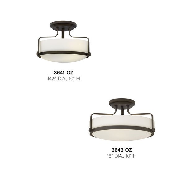 Hinkley Lighting Harper 3 Light 15 Wide Semi-Flush Bowl Ceiling