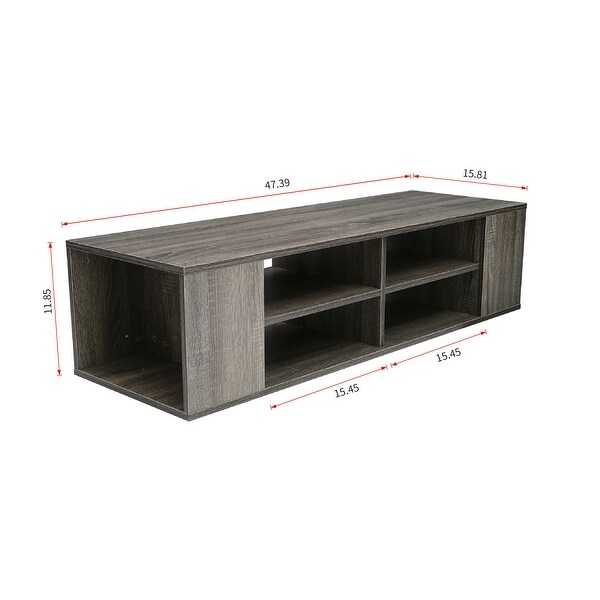 Wall Mounted Floating TV Stand Component Shelf with Height Adjustable