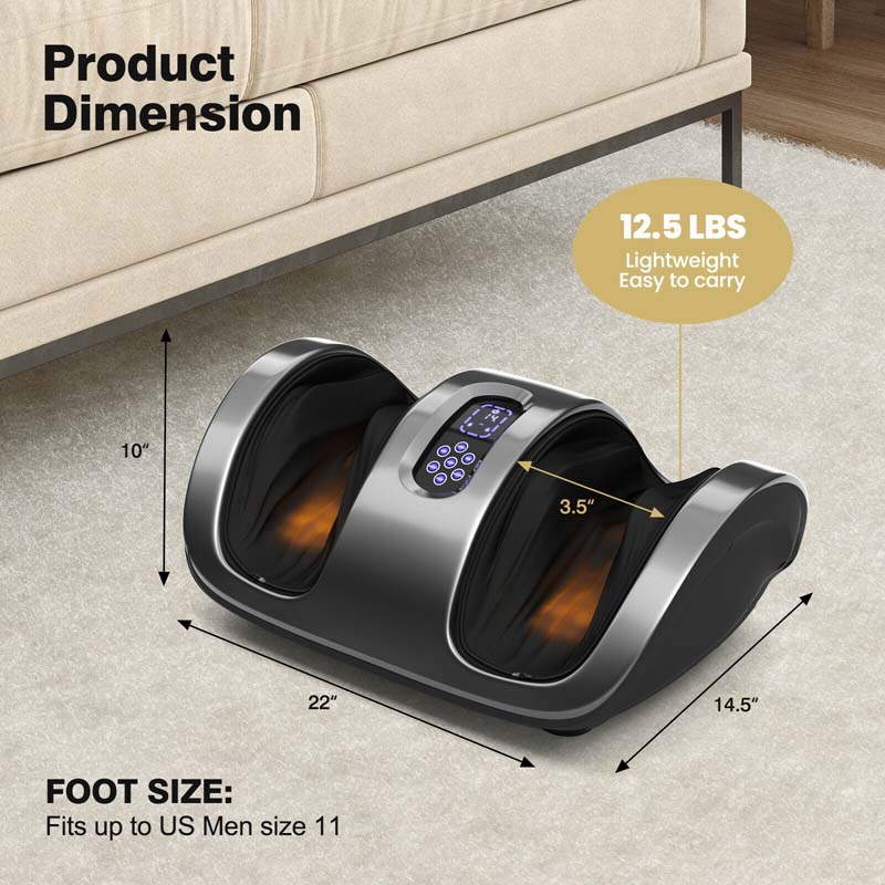 Shiatsu Foot Massager with Heat & Remote, Kneading & Rolling Feet/Leg/Calf/Arm/Ankle Electric Massage Machince