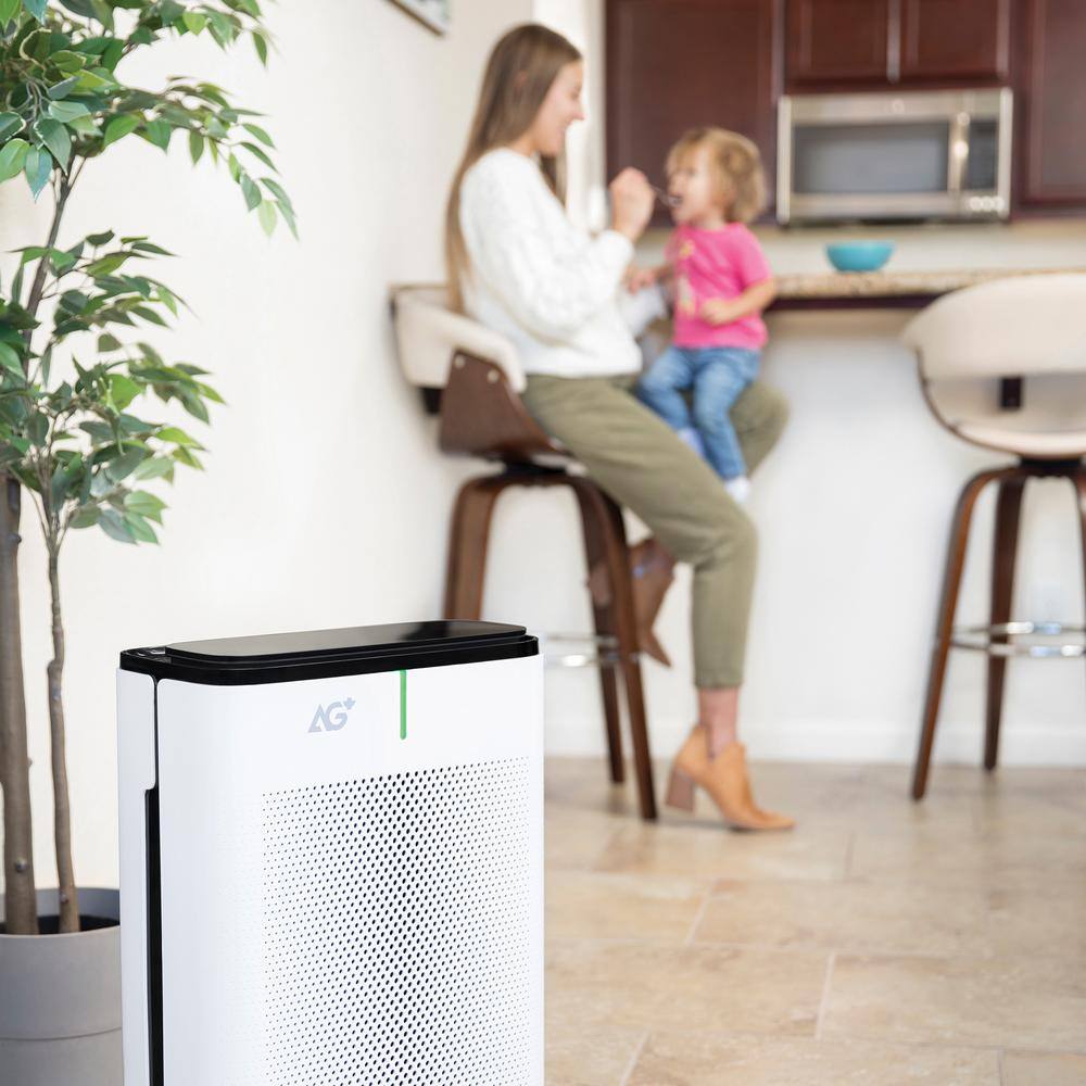 Brondell Pro Sanitizing HEPA Air Purifier with AG+ Technology for Virus Bacteria Allergens HEPA (up to 1655 sq. ft.) P700BB-W