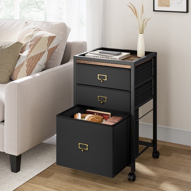 Trinity Mobile Filing Cabinet For Home Office Fits A4 Or Letter Size Home Office Small Under Desk Storage Cabinet Black