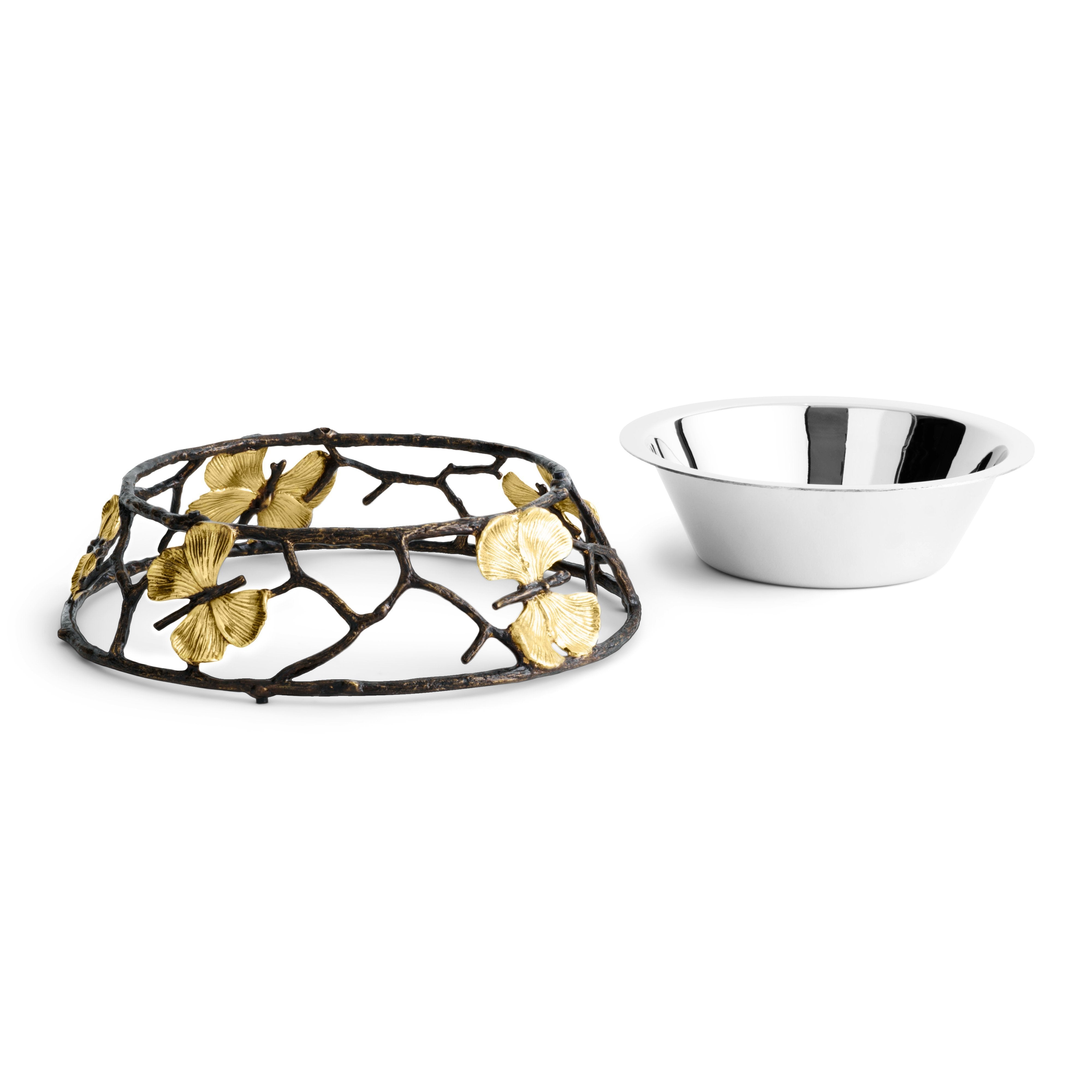 Butterfly Ginkgo Dog Bowl