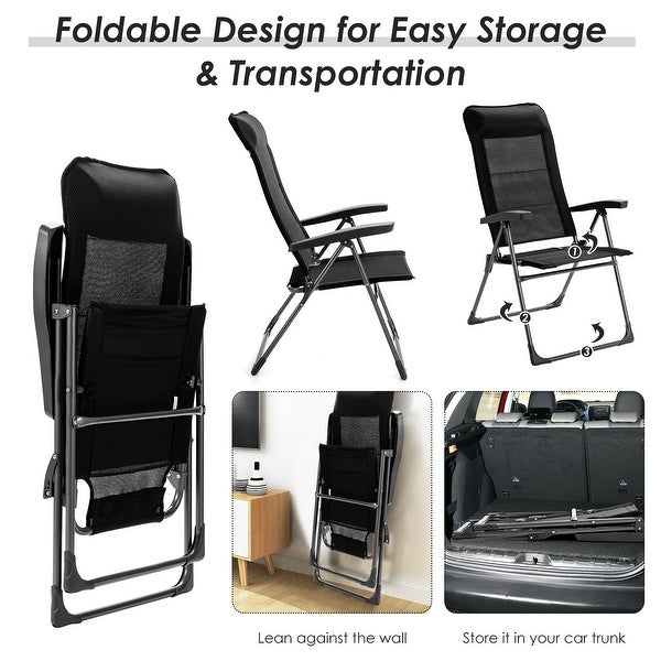 2PCS Portable Patio Folding Dining Chairs