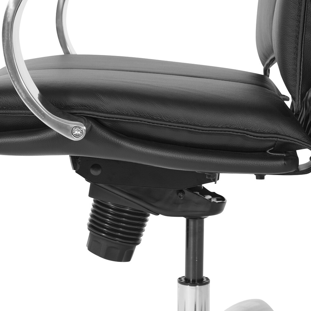 Deluxe Mid Back Executive Black Leather Chair