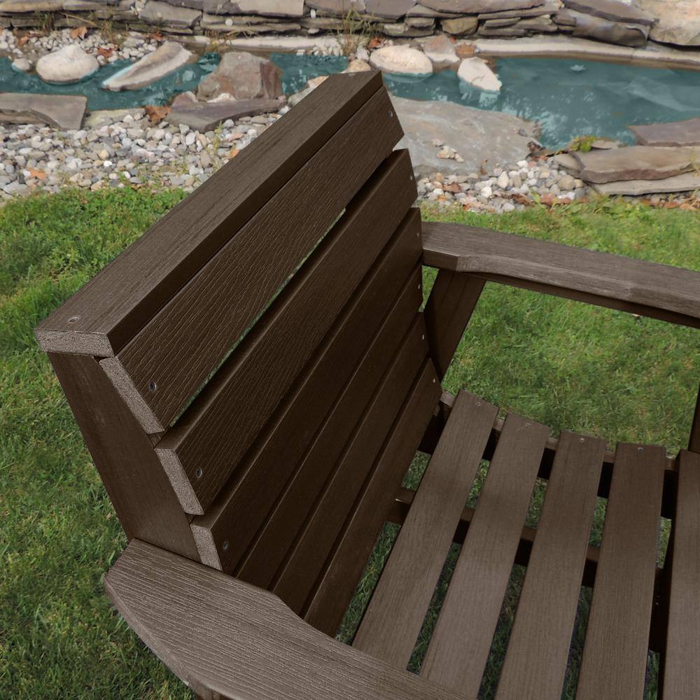 Highwood Weatherly Weathered Acorn Plastic Outdoor Lounge Chair