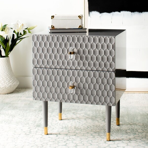 SAFAVIEH Couture Neptune 2 Drawer Side Table - 21.3