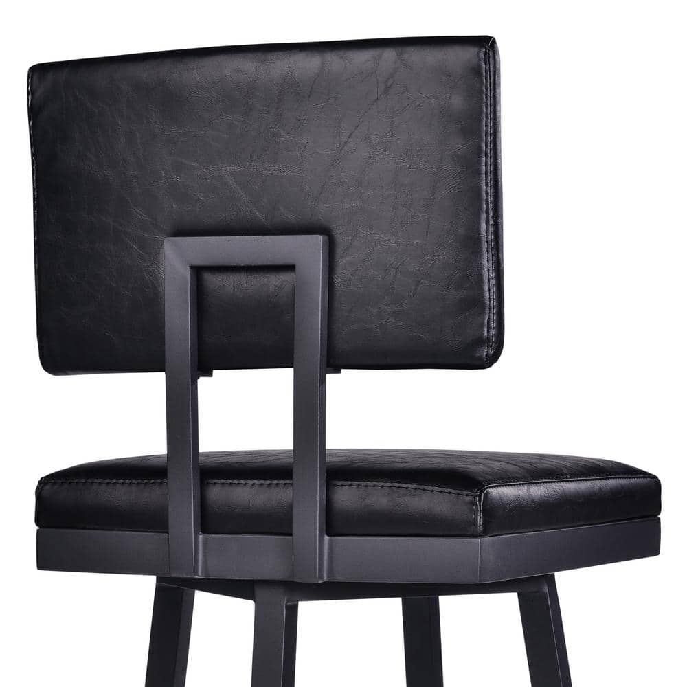 Armen Living Balboa 30 in. Black Swivel Bar Stool LCBBBABLVB30