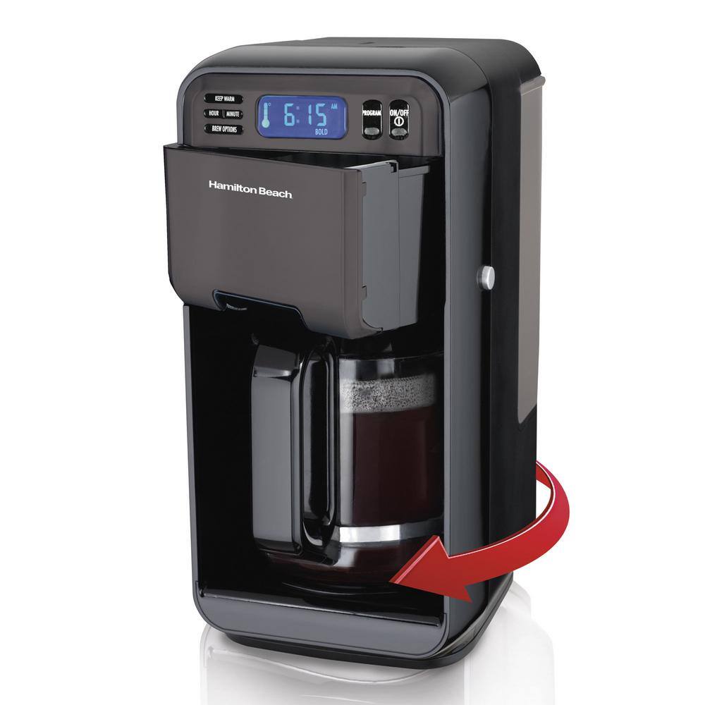 Hamilton Beach Elite 12 Cup Programmable Coffee Maker in Black Stainless Steel 985119792M