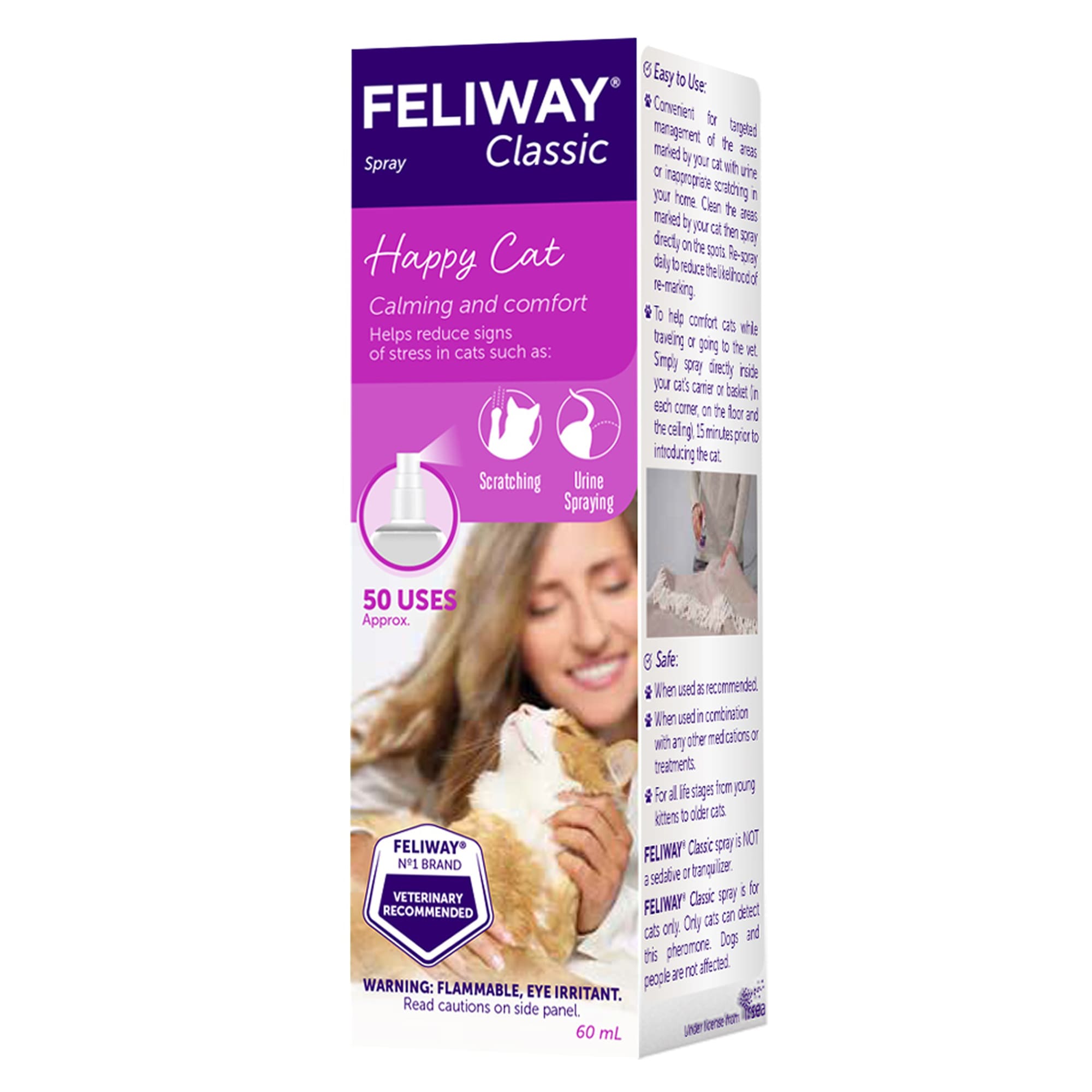 FELIWAY Calming Spray for Cats， 60 ml.