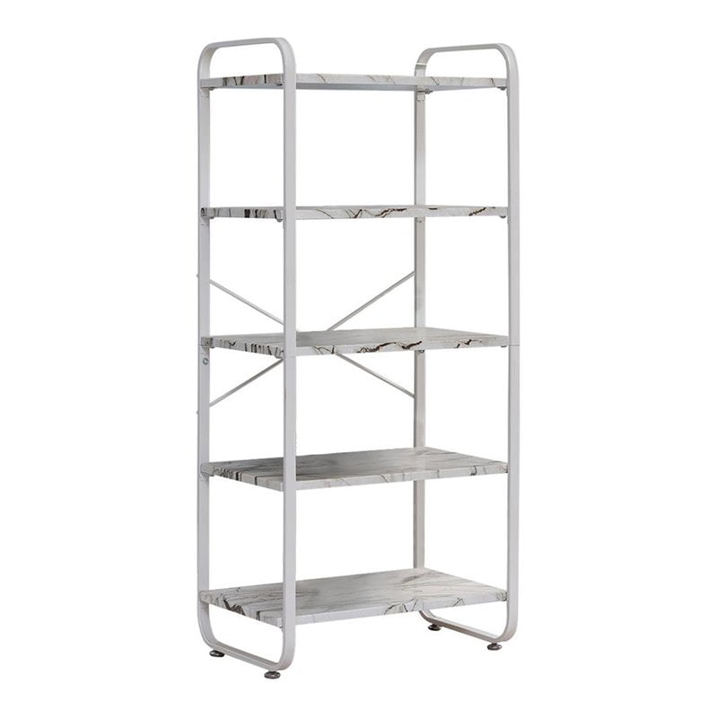 Pilaster Designs Liese 5-tier Transitional Metal Kitchen Bakers Rack in White