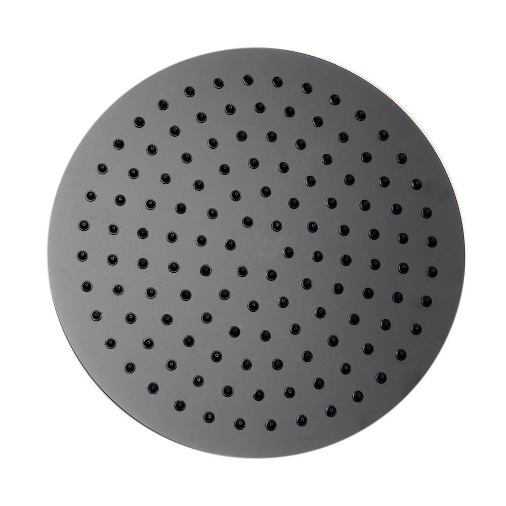 ALFI BRAND 1-Spray Patterns with 1.8 GPM 12 in. Ceiling Mount Rain Fixed Shower Head in Black Matte RAIN12R-BM