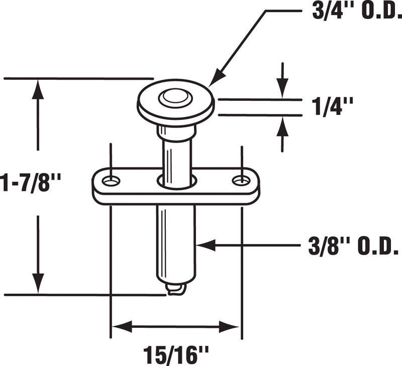 Prime-Line Mill Silver Steel Bi-fold Door Wheel Guide 2 pc