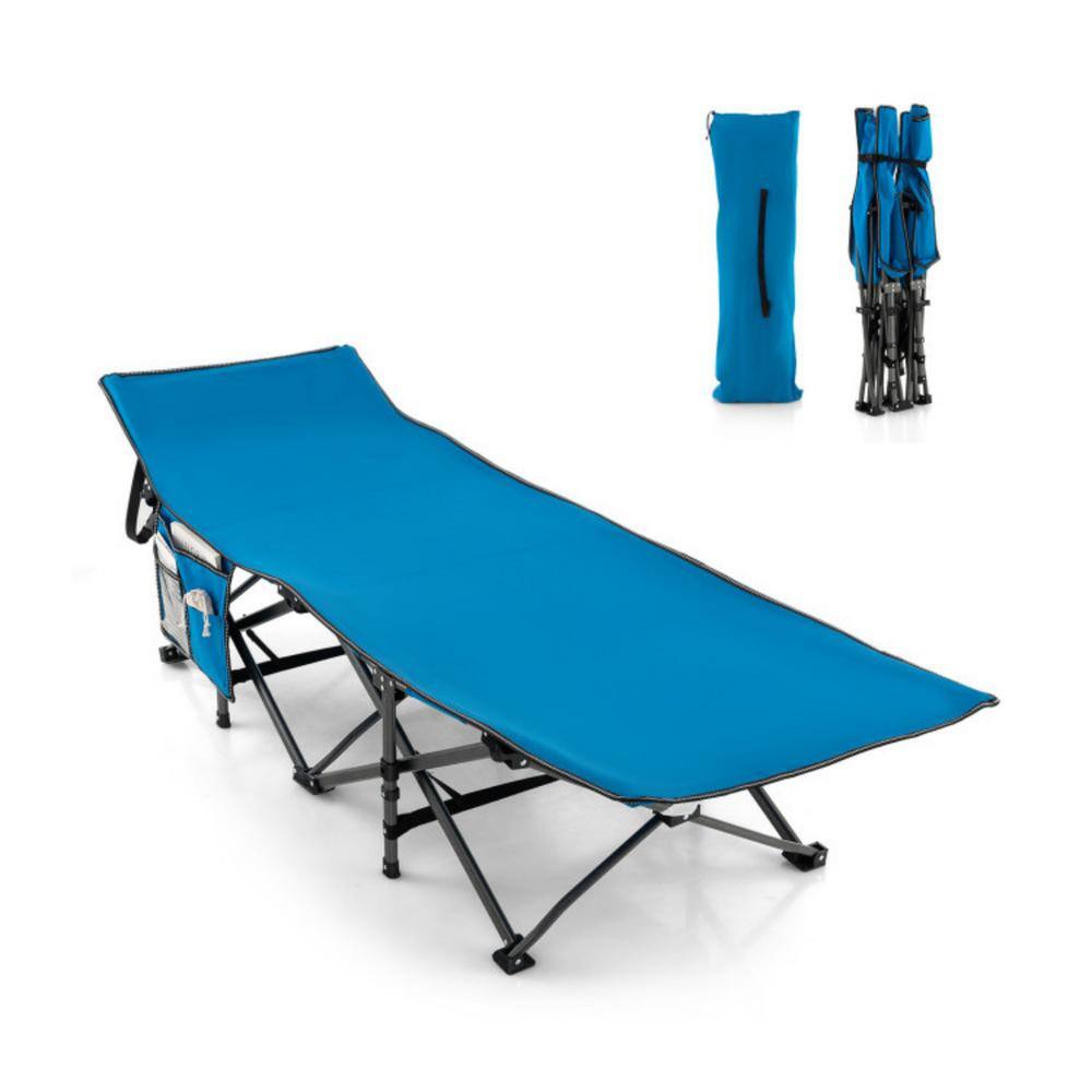 Alpulon Blue Wide Foldable Camping Cot with Carrying Bag ZMWV069