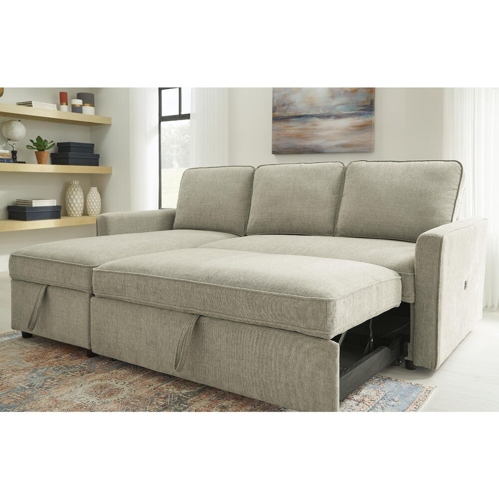 Signature Design by Ashley Kerle 2 Piece Sectional with Pop Up Bed  Hidden Storage and USB Port