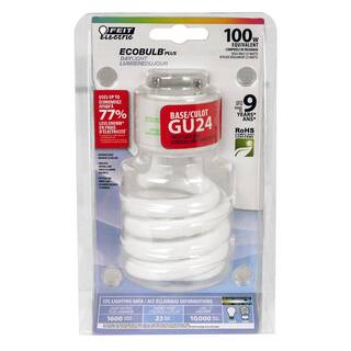 Feit Electric 100-Watt Equivalent T3 Spiral Non-Dimmable GU24 Base Compact Fluorescent CFL Light Bulb Daylight 6500K BPESL23TMGU24DCAN