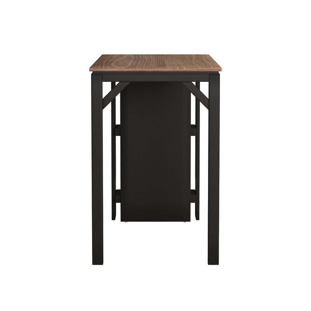 Hillsdale Furniture Knolle Park Wood Counter Height Table  Black/Wire Brush Oak   36H x 55.25W x 23.75D