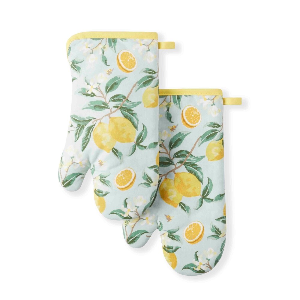 Martha Stewart Lemon Whimsy Oven Mitt Set  2 Piece   7\