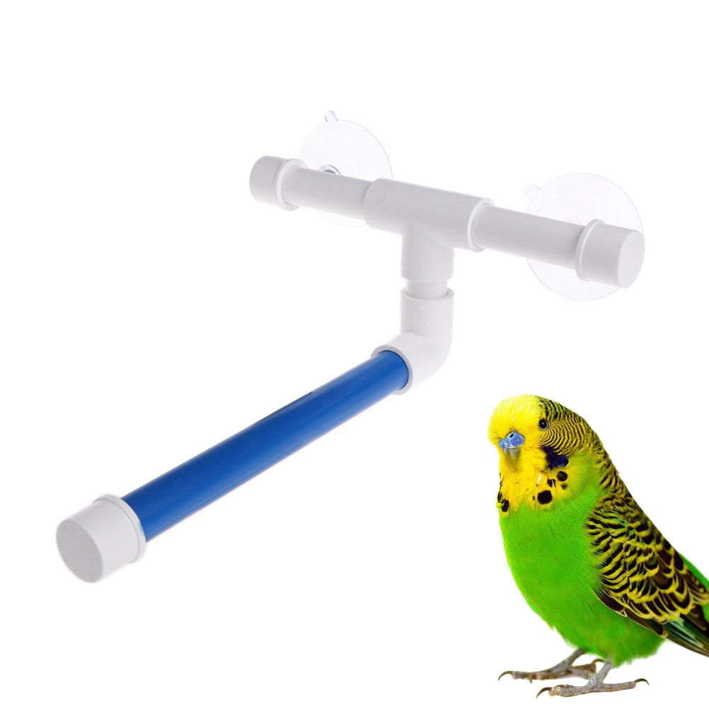 HOMEMAXS Portable Bird Parrot Perches Suction Cup Shower Perch Stand Window Shower Bath Wall Paw Grinding Stand Toy