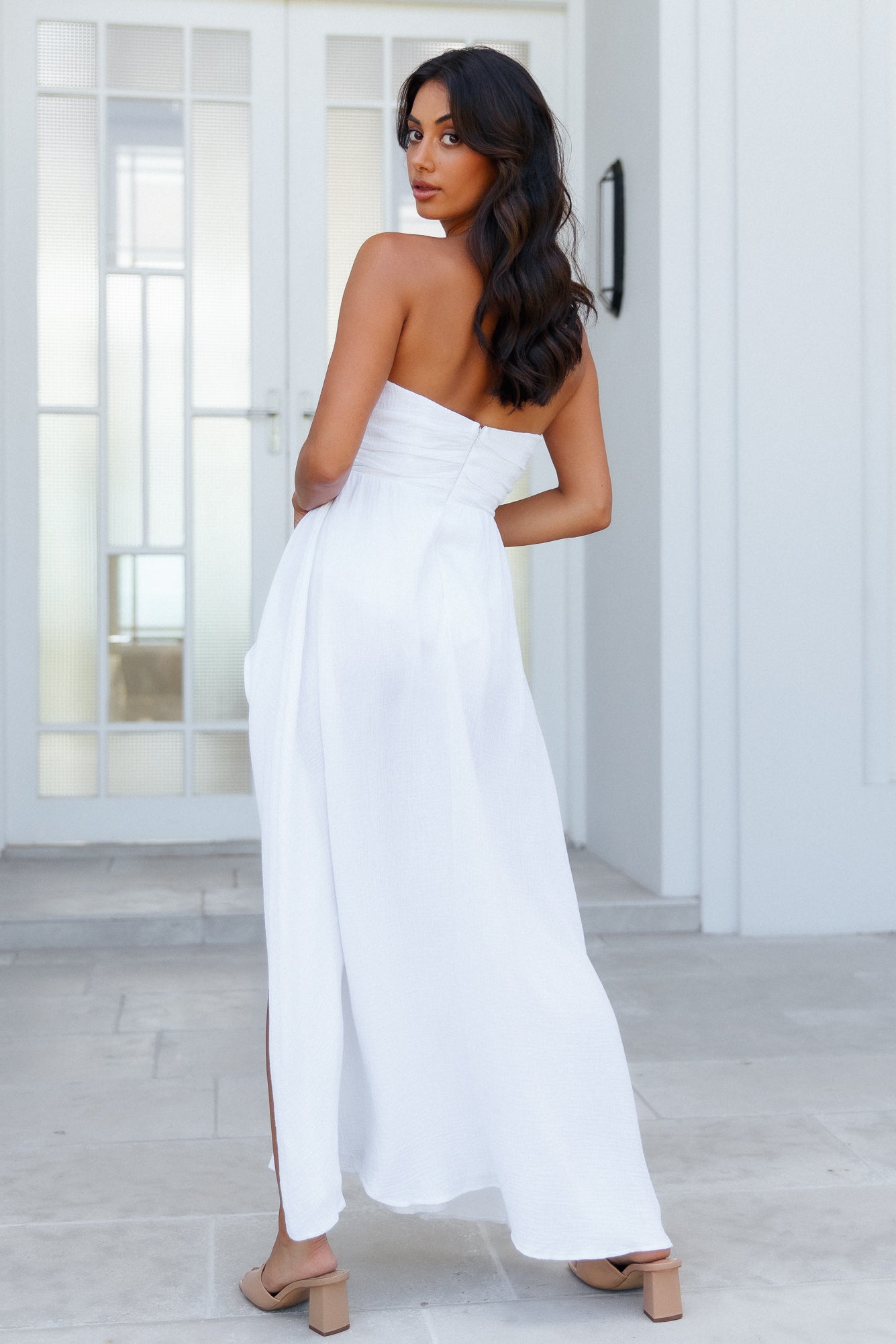 Transcended Midi Dress White