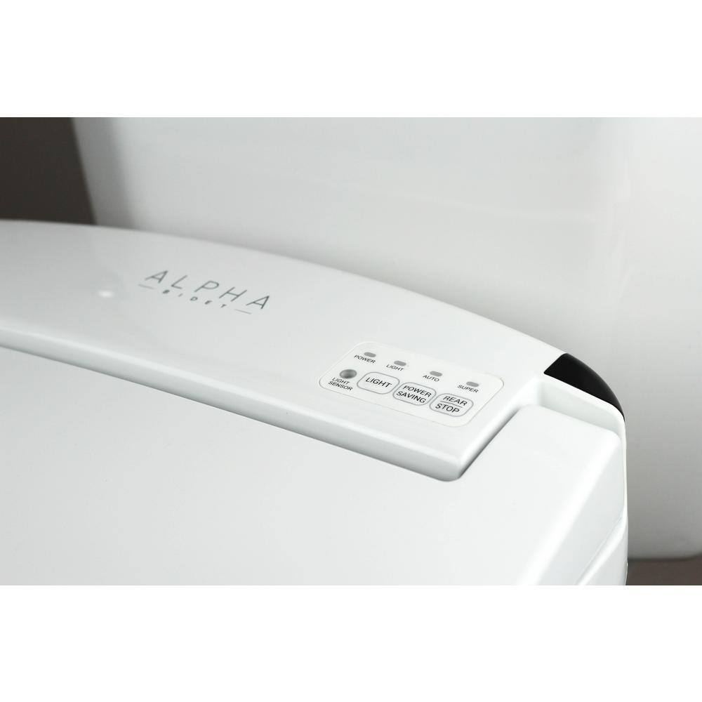 Alpha Bidet JX Electric Bidet Seat for Elongated Toilets in White JX-EW