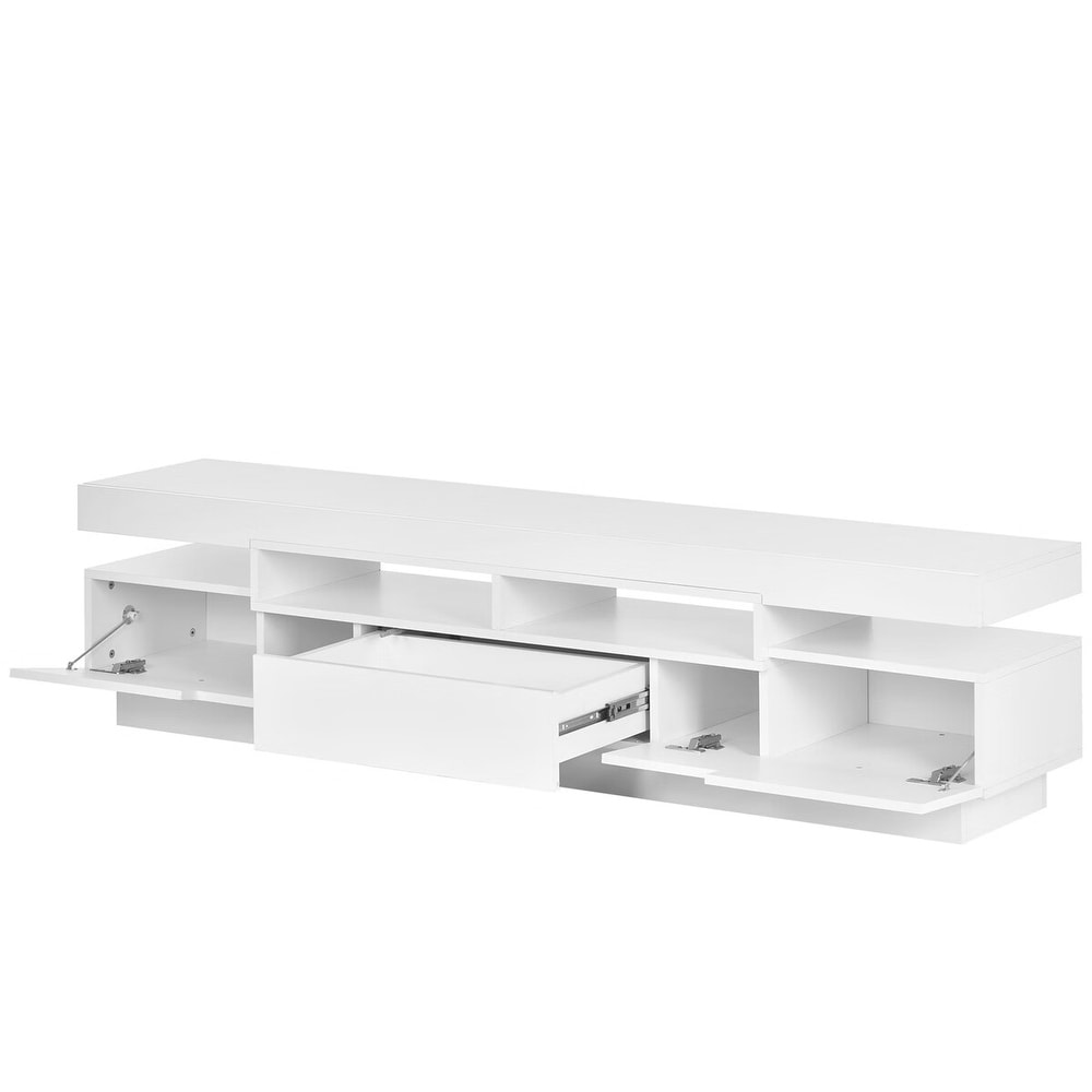 Merax Modern TV Stand with 4 Open Shelves for 75 Inch