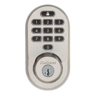 Kwikset Nickel Keypad Wi-Fi HALO Satin Electronic Single-Cylinder Smart Lock Deadbolt Featuring SmartKey Security 938WIFIKYPD15SM