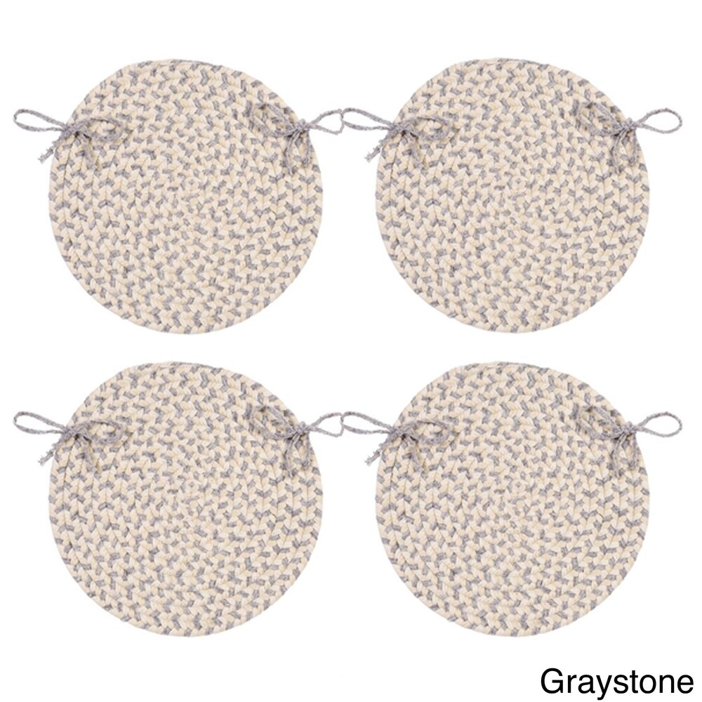 Wool blend Multi Round Chair Pads (Set of 4)