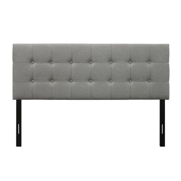 Modern Classic Style Button-Tufted Headboard in Grey Upholstered Fabric - - 36214990