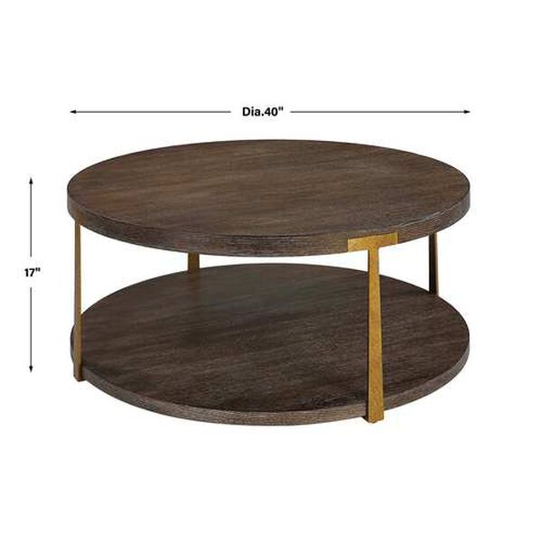 Palisade Rich Coffee and Natural Round Wood Coffee Table