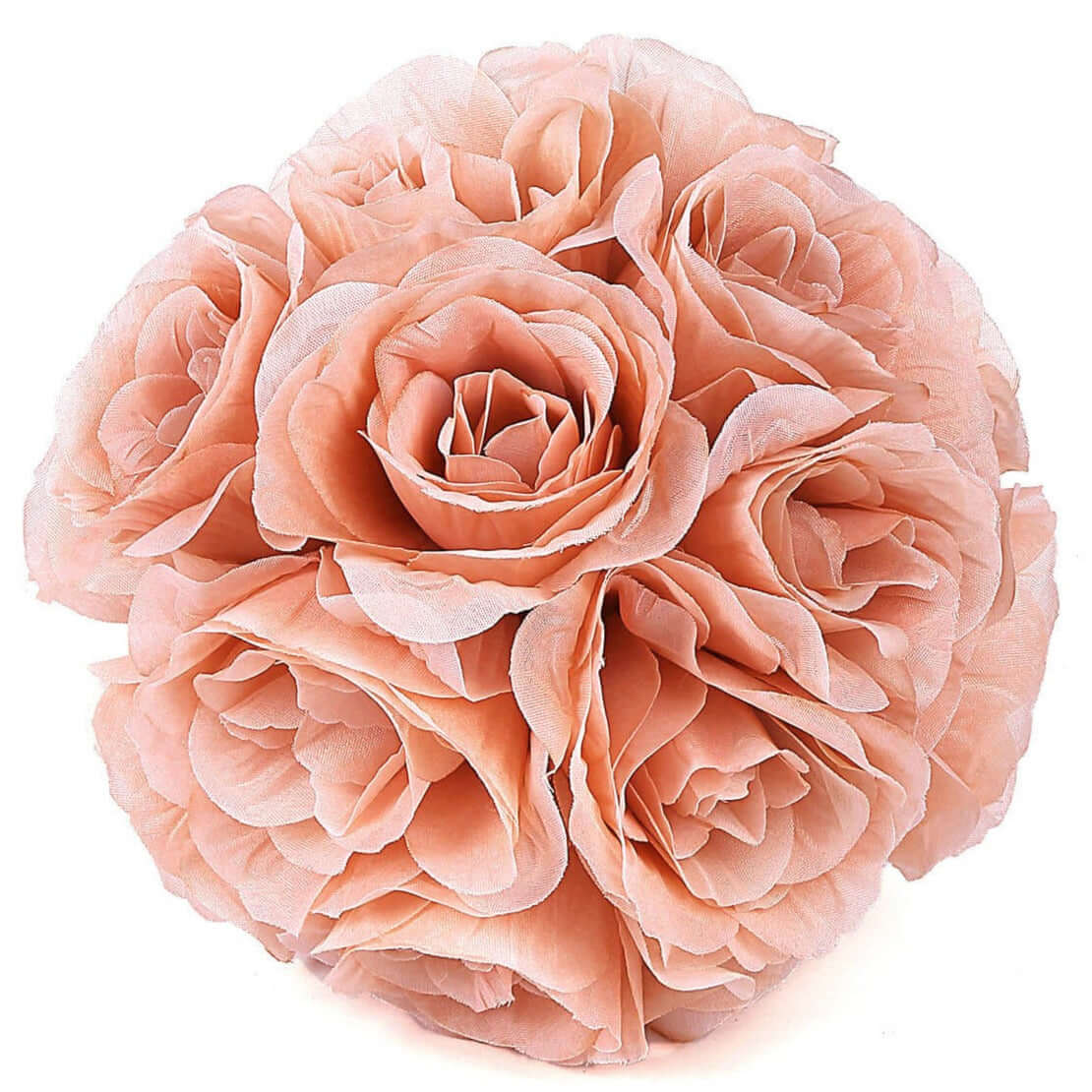 2 Pack Dusty Rose Artificial Silk Rose Kissing Ball, Flower Ball 7