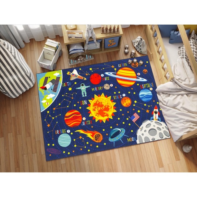 Kc Cubs Boy amp Girl Kids Outer Space Solar System Planets Educational Learning amp Game Play Area Nursery Bedroom Classroom Rug Carpet