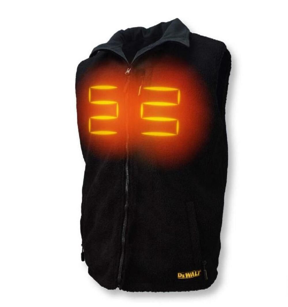 DEWALT Heated Kit Reversible Fleece Vest with Battery Black Large DCHV086BD1-L from DEWALT