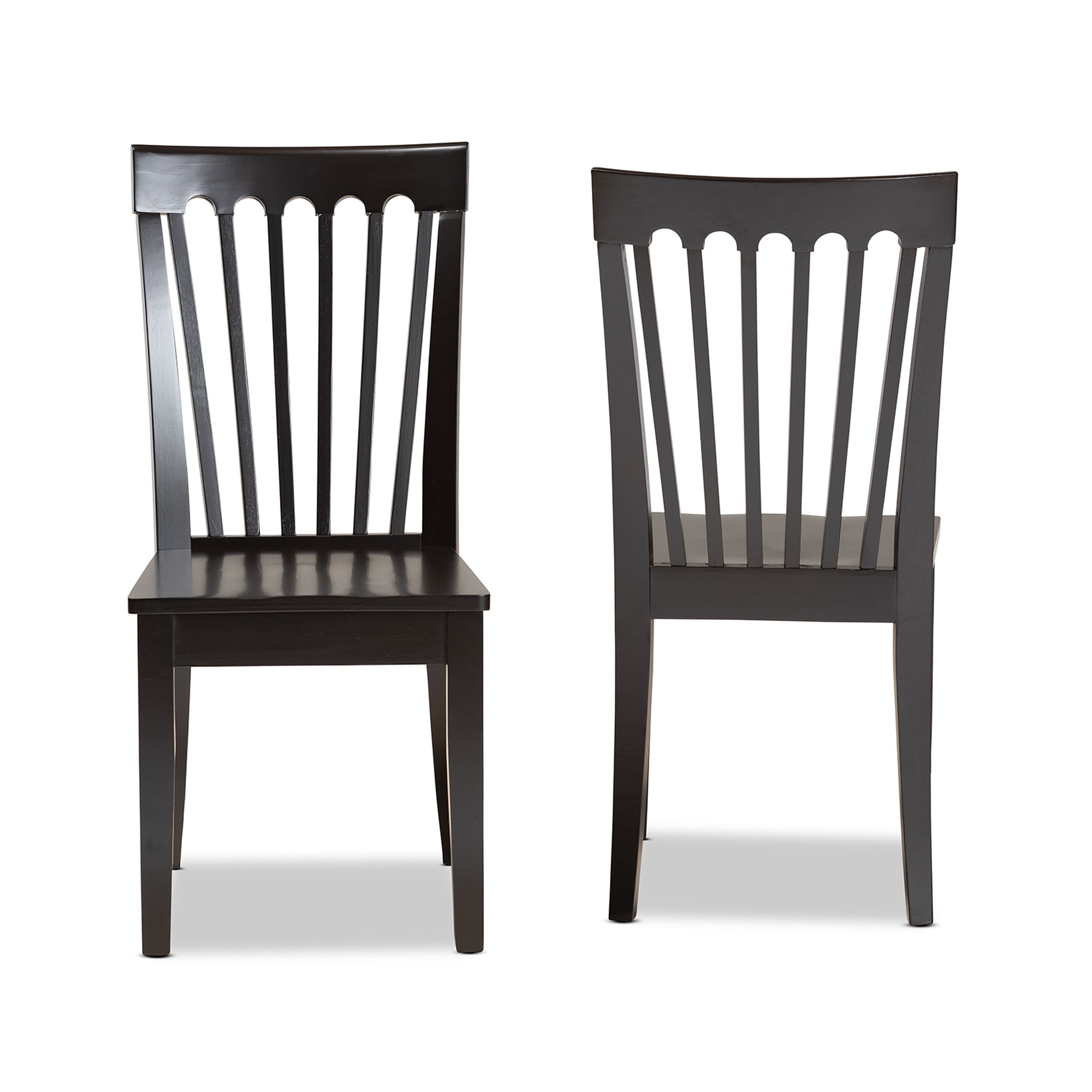 Baxton Studio Minette Dining Chair， Set of 2， Dark Brown