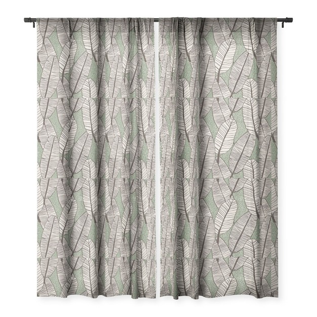 Alisa Galitsyna Tropical Banana Leaves Pattern Single Panel Sheer Window Curtain Society 6