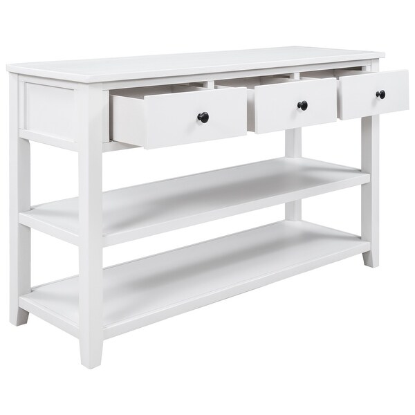 Retro Design Console Table with Two Open Shelves