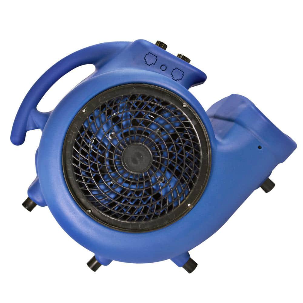 Comfort Zone 12 HP High Velocity Air Mover Carpet Dryer Blower Fan with Timer Blue