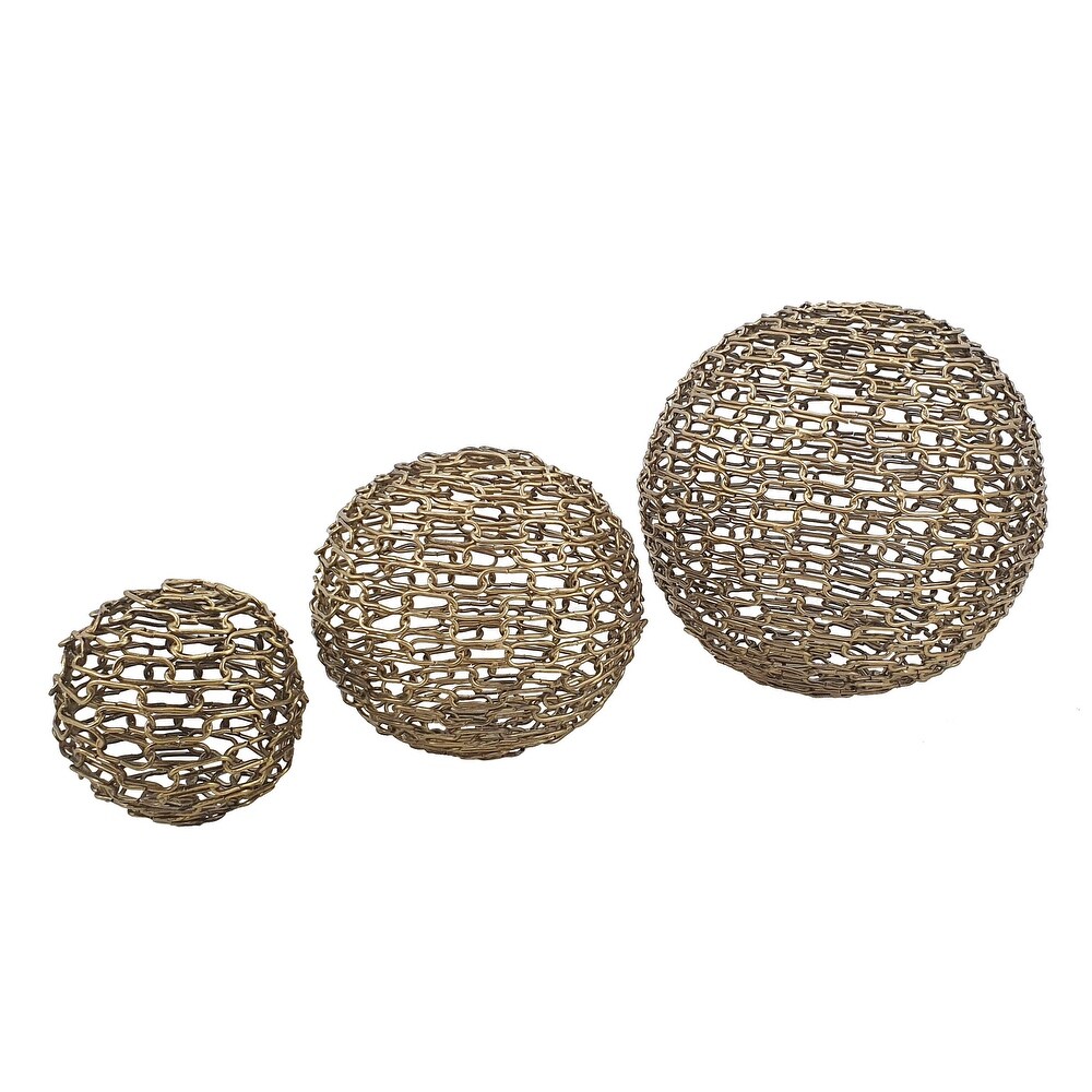 A B Home   Chain Deco Balls   Set of 3