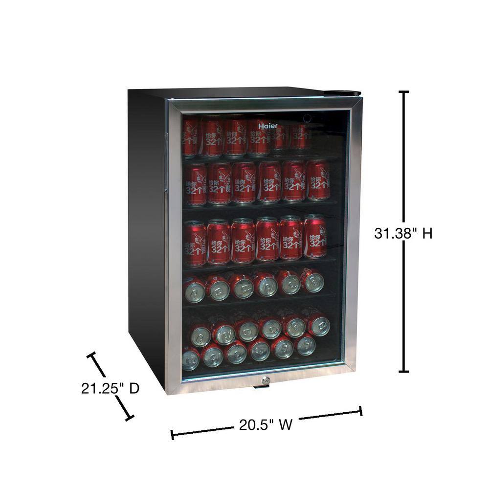 Haier 20.5 in. 150 (12 oz.) Can Beverage Cooler HEBF100BXS