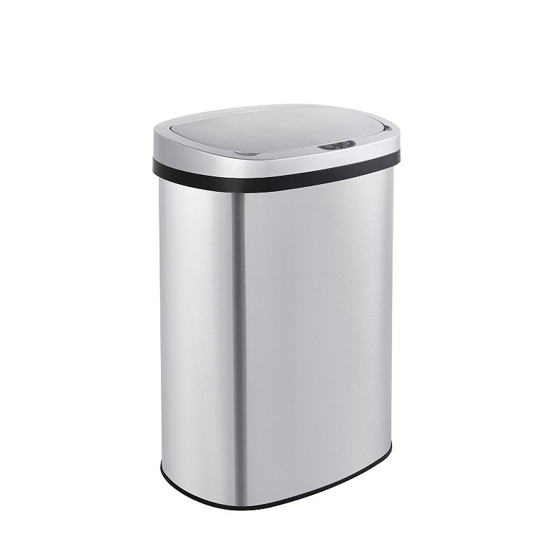 13 Gal./50 Liter Stainless Steel Oval Motion Sensor Trash Can for Kitchen