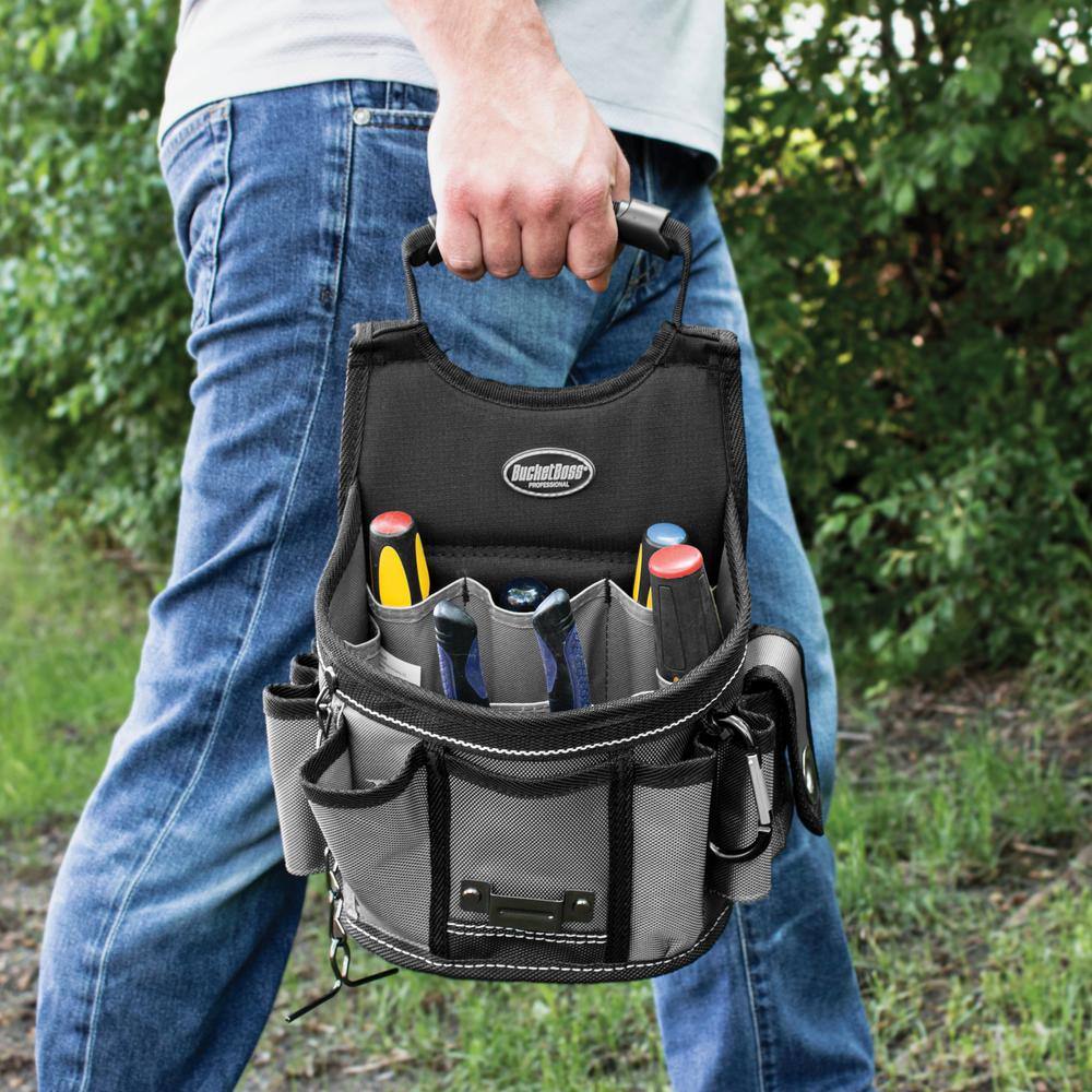 BUCKET BOSS Sparky 9 in. Utility Tool Bag Pouch with Adjustable Tool Belt 55300