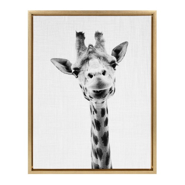 X 24 quot Sylvie Giraffe Framed Canvas By Simon Te Tai Gold Kate amp Laurel All Things Decor