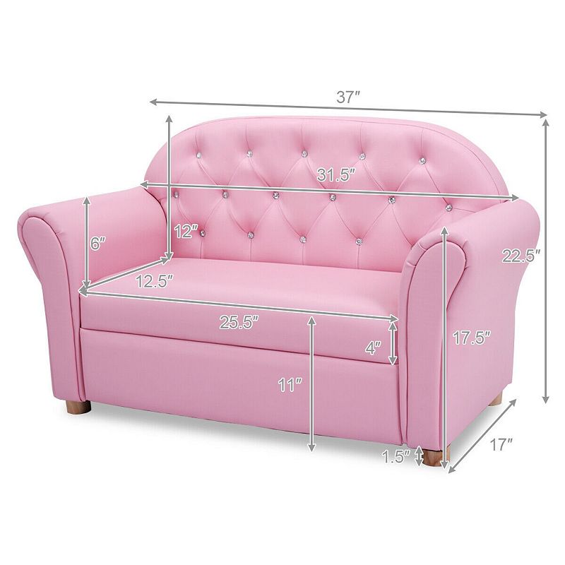 Kids Princess Armrest Chair Lounge Couch