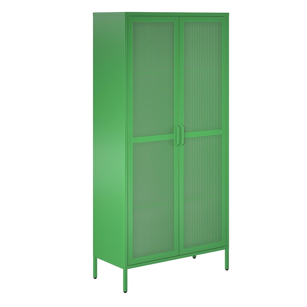 The Novogratz Channing Tall 2 Door Storage Cabinet Mesh Metal Locker